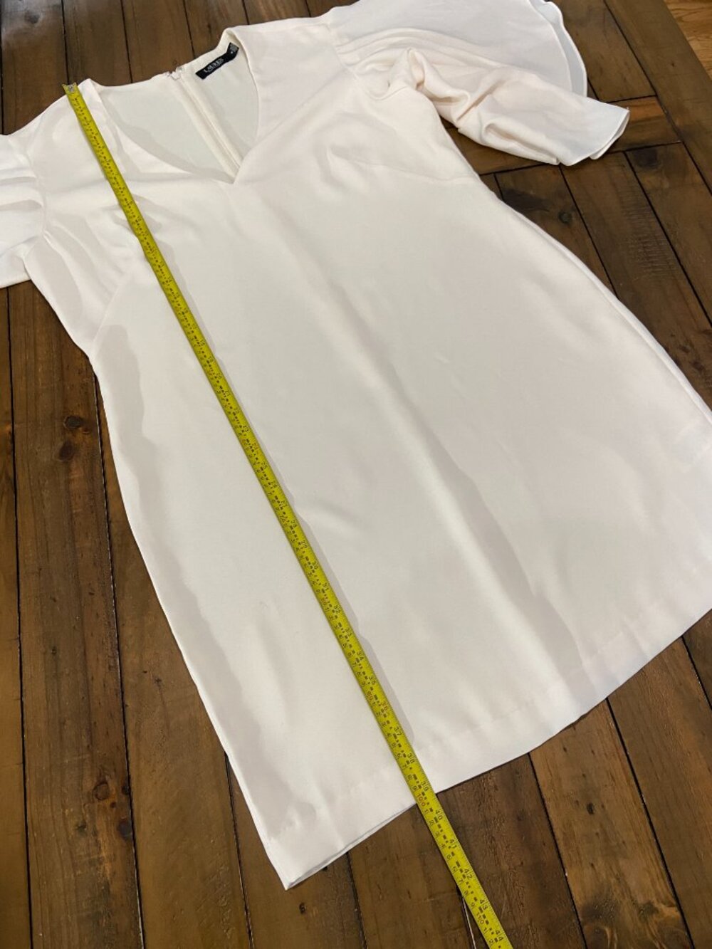Lauren Ralph Lauren Yaira Ruffle Sleeve Dress - Cream - 18 - EUC - Picture 6 of 9
